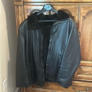Barely worn OVERLAND leather coat for men